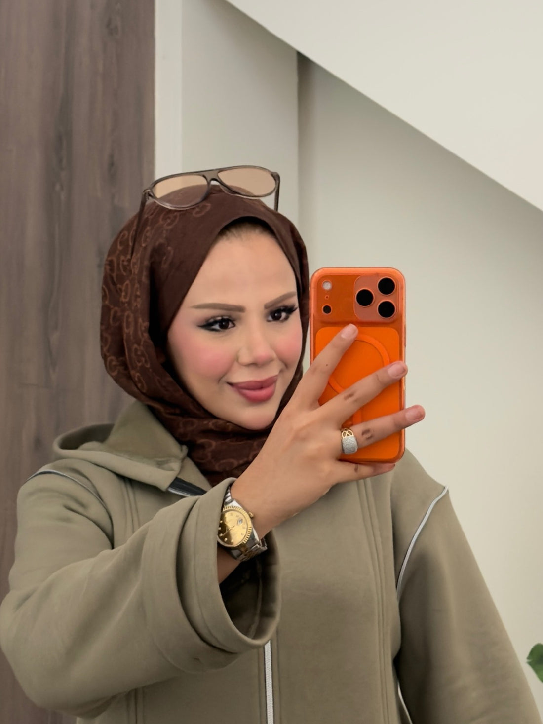 طقم سيينا — جاكيت طويل — زيتي