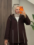 طقم سيينا — جاكيت طويل — بني