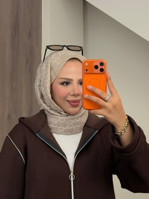 طقم سيينا — جاكيت طويل — بني